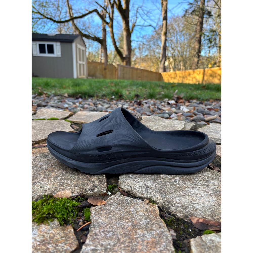 Hoka Men's Ora Recovery Slides Black Slip On Comfort Athleisure Size 12 - Picture 3 of 9